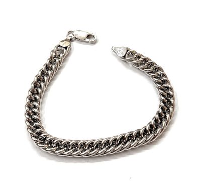 Bracciale argento 925 catena doppia regolabile