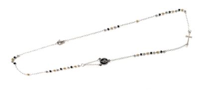 Rosario religione cattolica argento nero oro sfere 3mm