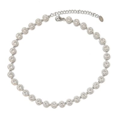 Collana Zirconi sfere acciaio 45cm