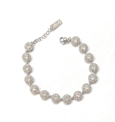 Bracciale Zirconi sfere acciaio regolabile