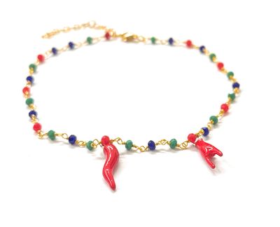 Bracciale Perline corna e corno acciaio