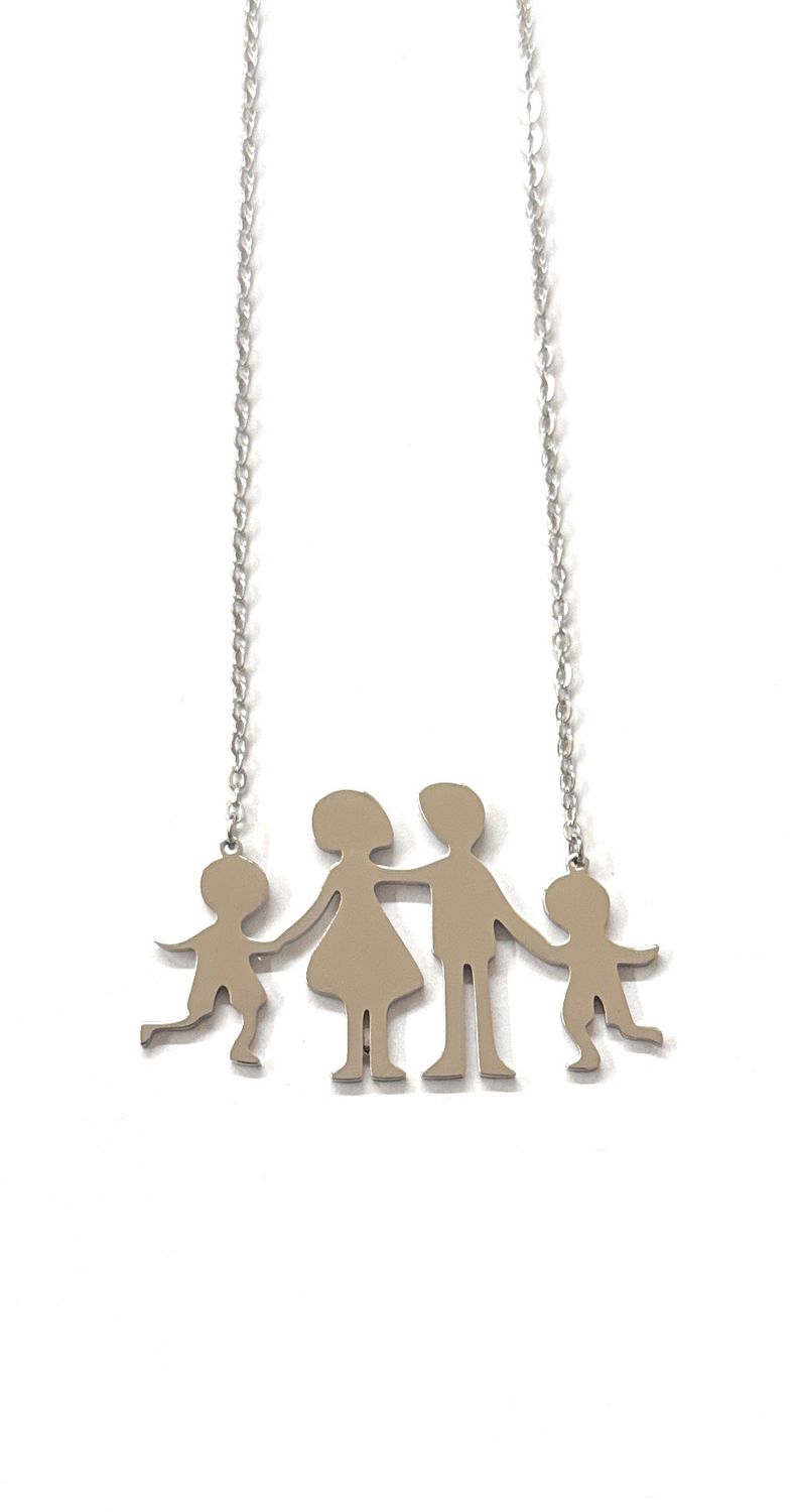 Collana Mamma Papà e bimbi acciaio