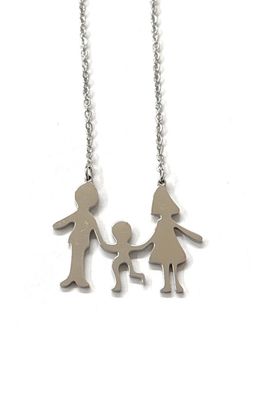 Collana Mamma Papà bambino acciaio