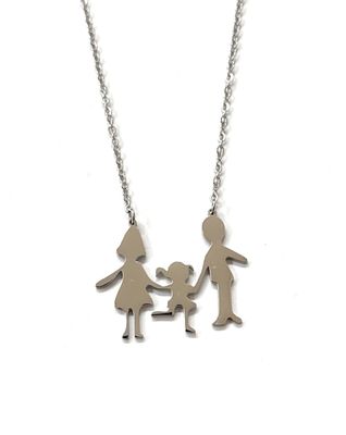 Collana Mamma Papà bambina acciaio