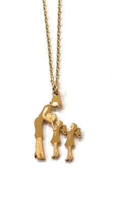 Collana Mamma cuore bimbe acciaio