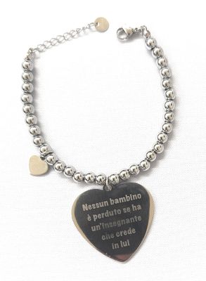 Bracciale Maestra con dedica incisa regolabile