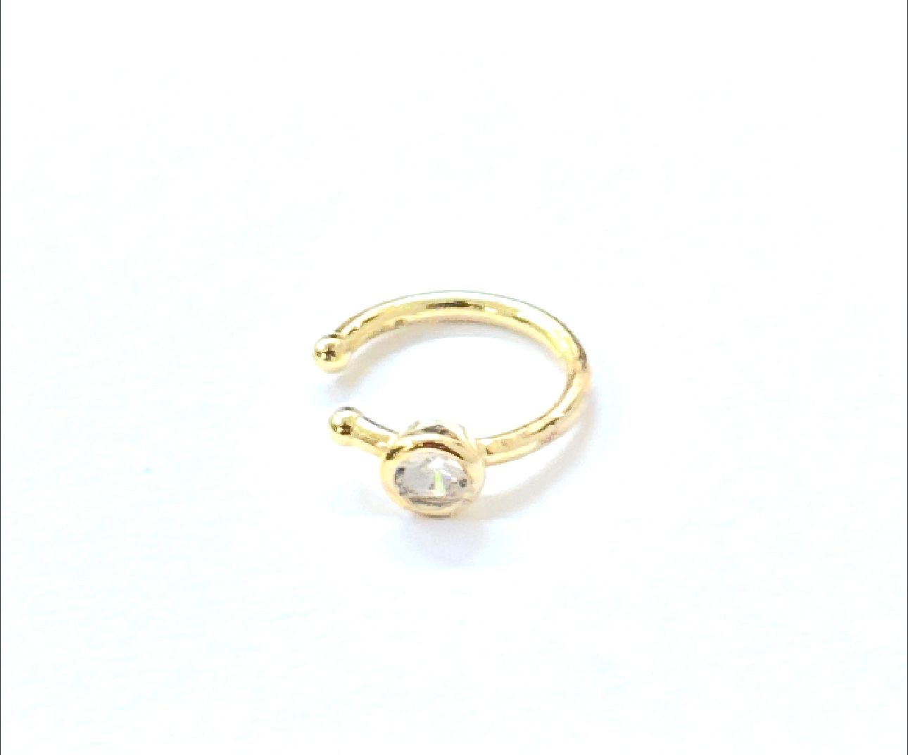 Orecchino Ear cuff dorato argento 925 zircone