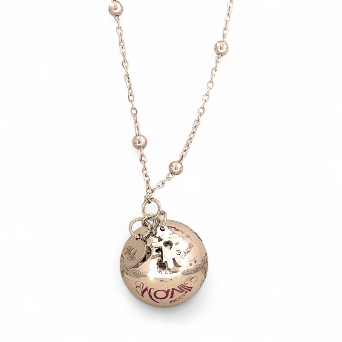 Collana Gravidanza Ciondolo Bimba brillantino acciaio