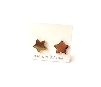 Orecchini lobo stella argento 925 oro