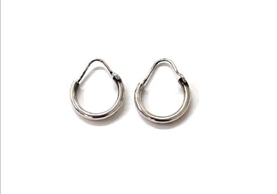 Orecchini 1 cm argento 925 bianchi