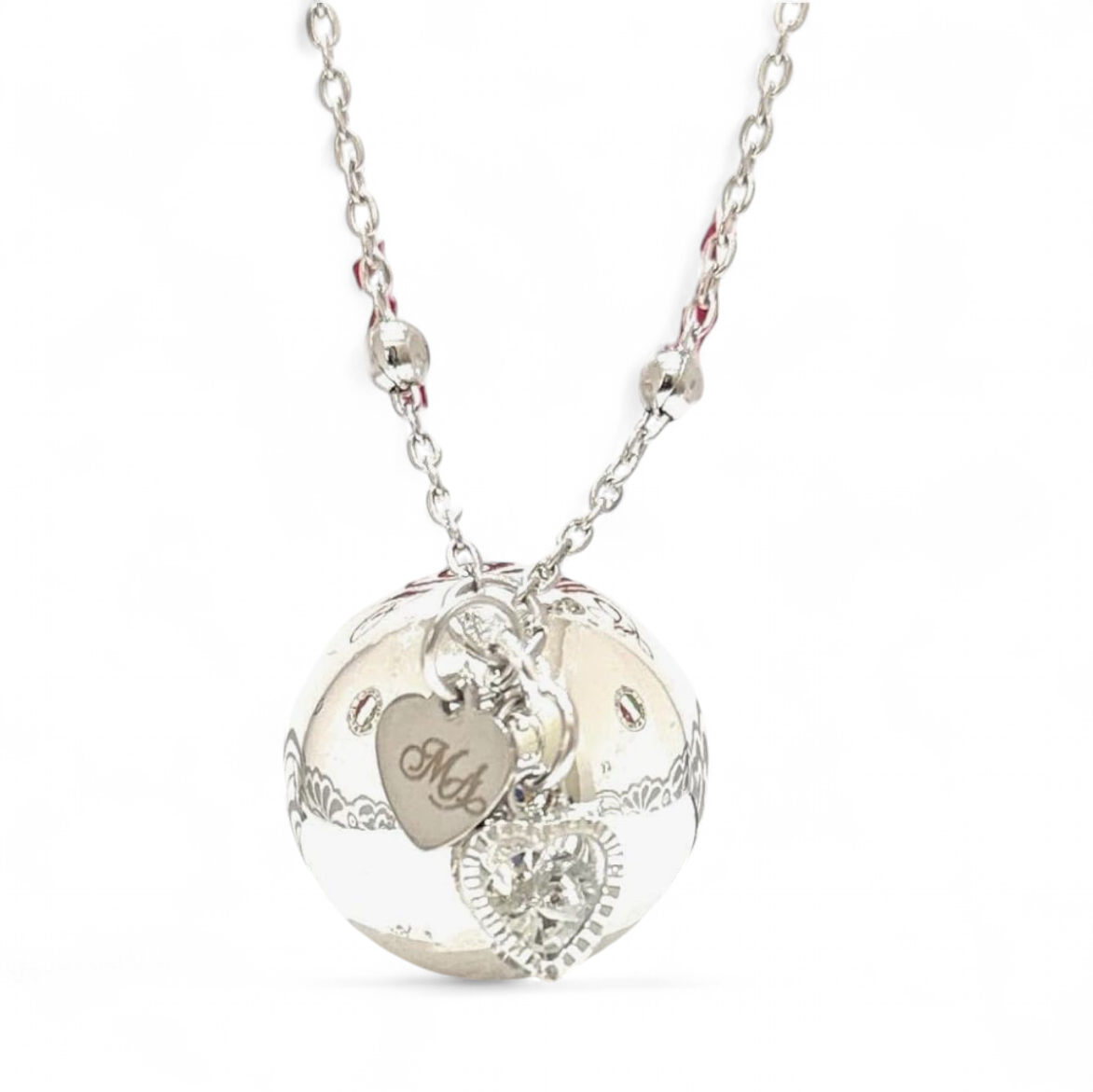 Collana sfera sonora Pendolo punto luce cuore Gravidanza