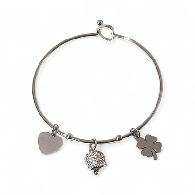Bracciale rigido acciaio campanella