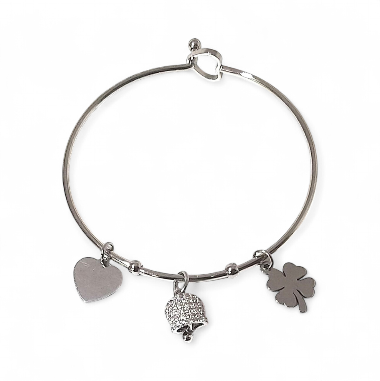 Bracciale rigido acciaio campanella