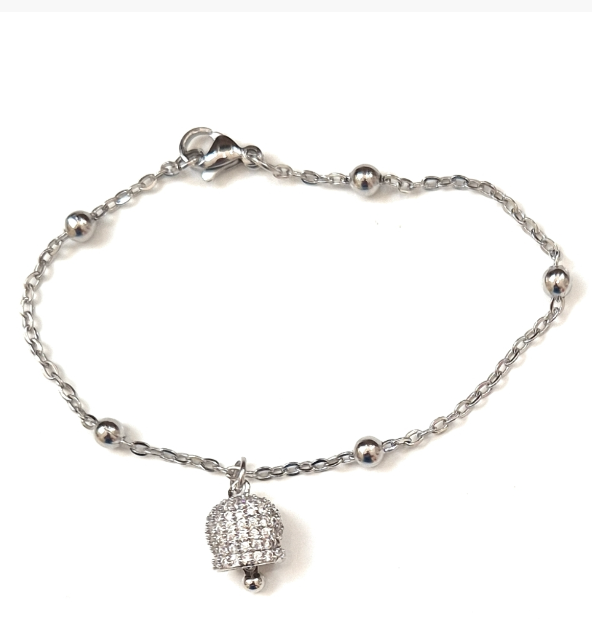 Bracciale Campanella acciaio regolabile