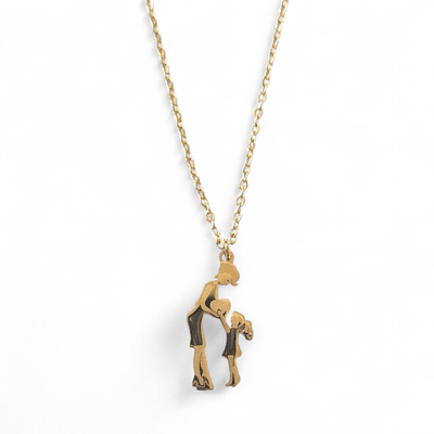 Collana Mamma cuore bimba acciaio