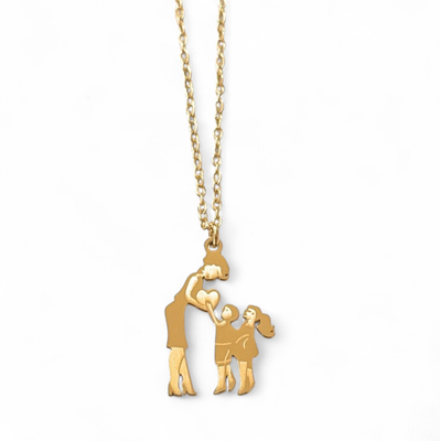 Collana Mamma cuore bimbo e bimba acciaio