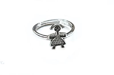 Anello regolabile Bimba zirconi placcato oro bianco argento 925‰