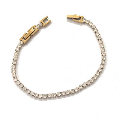 Bracciale tennis dorato spessore 3 MM cristalli acciaio