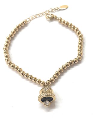 Bracciale dorato Campanella acciaio regolabile