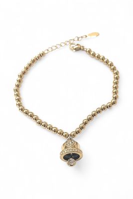 Bracciale dorato Campanella acciaio regolabile