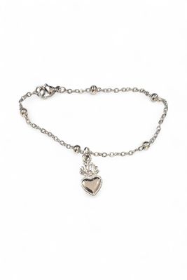 Bracciale cuore sacro acciaio regolabile
