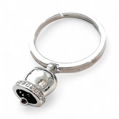 Anello regolabile campanella oro bianco argento 925‰