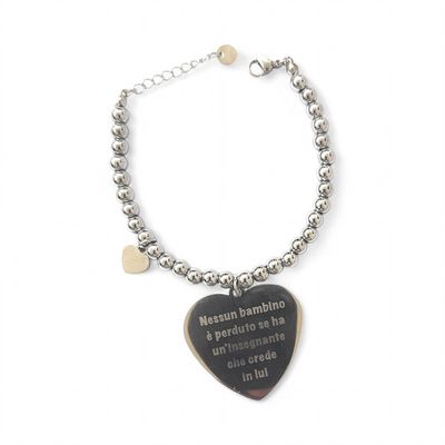 Bracciale Maestra con dedica incisa regolabile