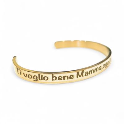 Bracciale Mamma aperto acciaio misura regolabile