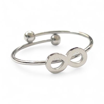 Anello regolabile a fascia infinito acciaio