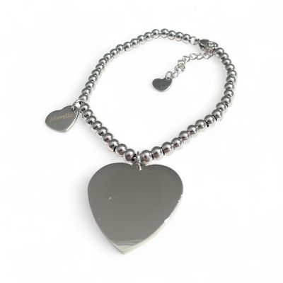 Bracciale Personalizzato a sfere Incisione Acciaio