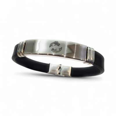 Bracciale Segno zodiacale caucciù incisione a laser