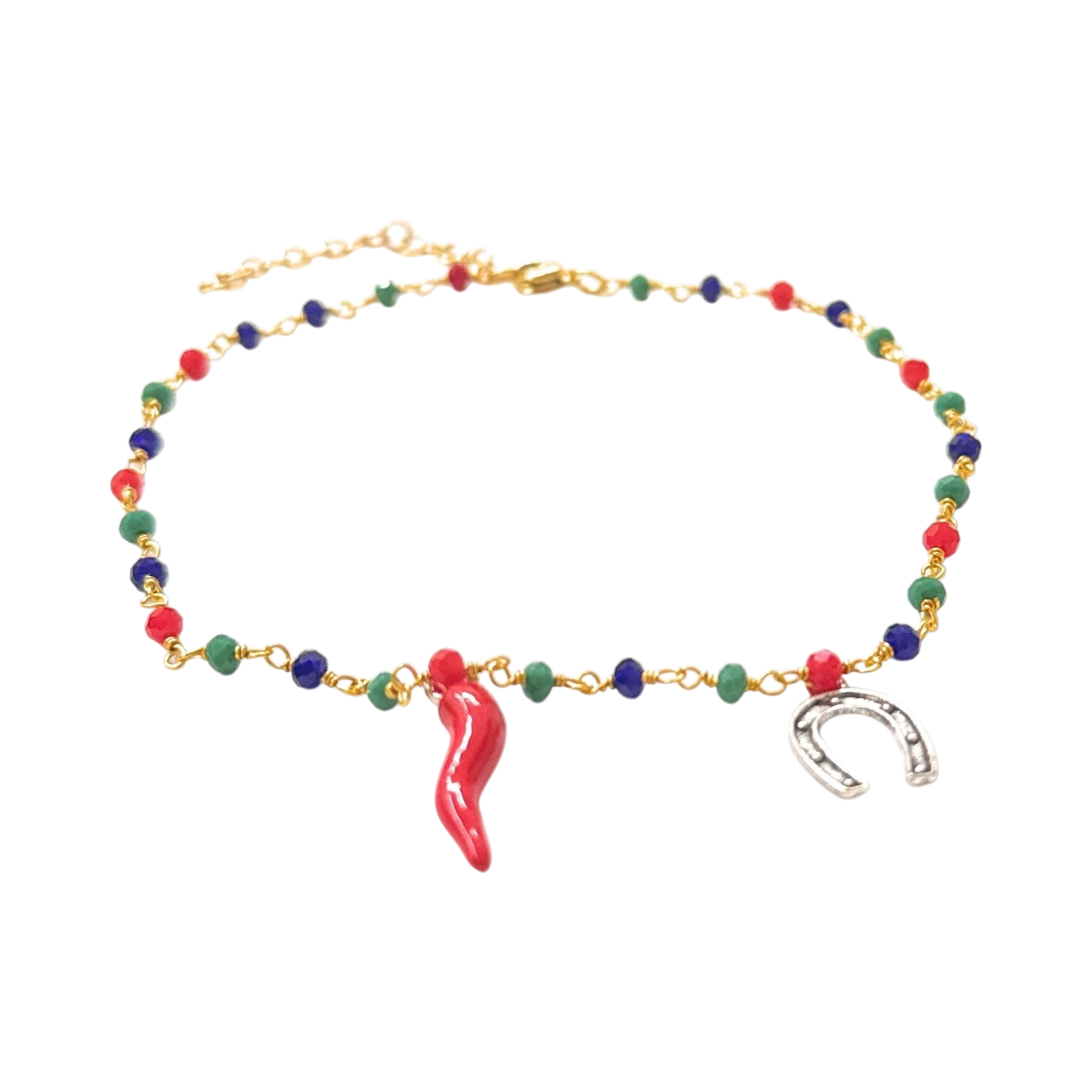 Cavigliera corno e ciampa cavallo acciaio multicolore