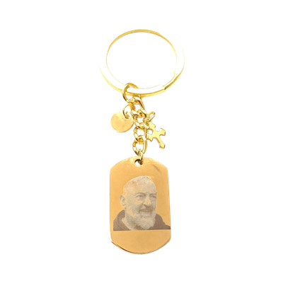 Portachiavi acciaio Padre pio