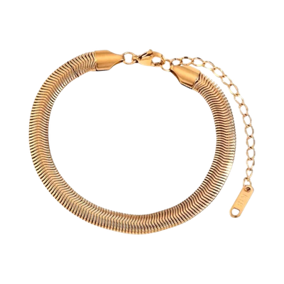 Bracciale snake dorato acciaio Large misura regolabile