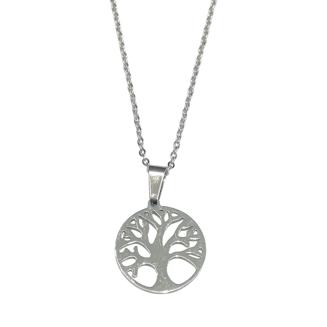 Collana acciaio albero della vita
