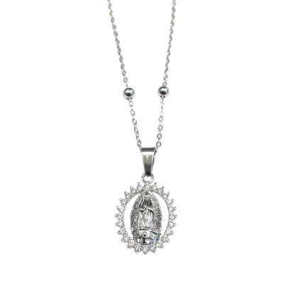 Collana madonnina miracolosa acciaio