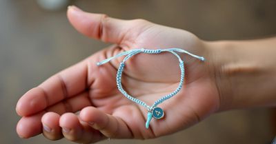 Bracciale filo intreccio azzurro Napoli scudetto 4