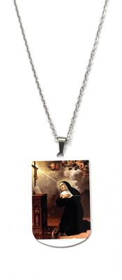 Collana acciaio Sana Rita da Cascia colori