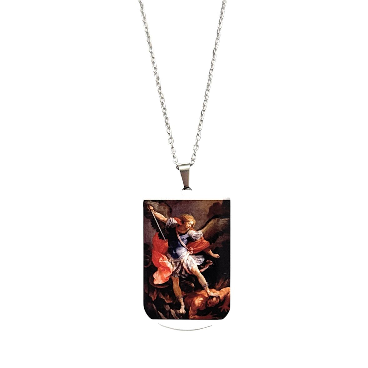 Collana acciaio San Michele Arcangelo colori