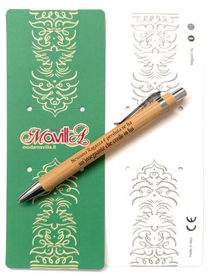Penna sfera bambù dedica incisa Nessuna Ragazza
