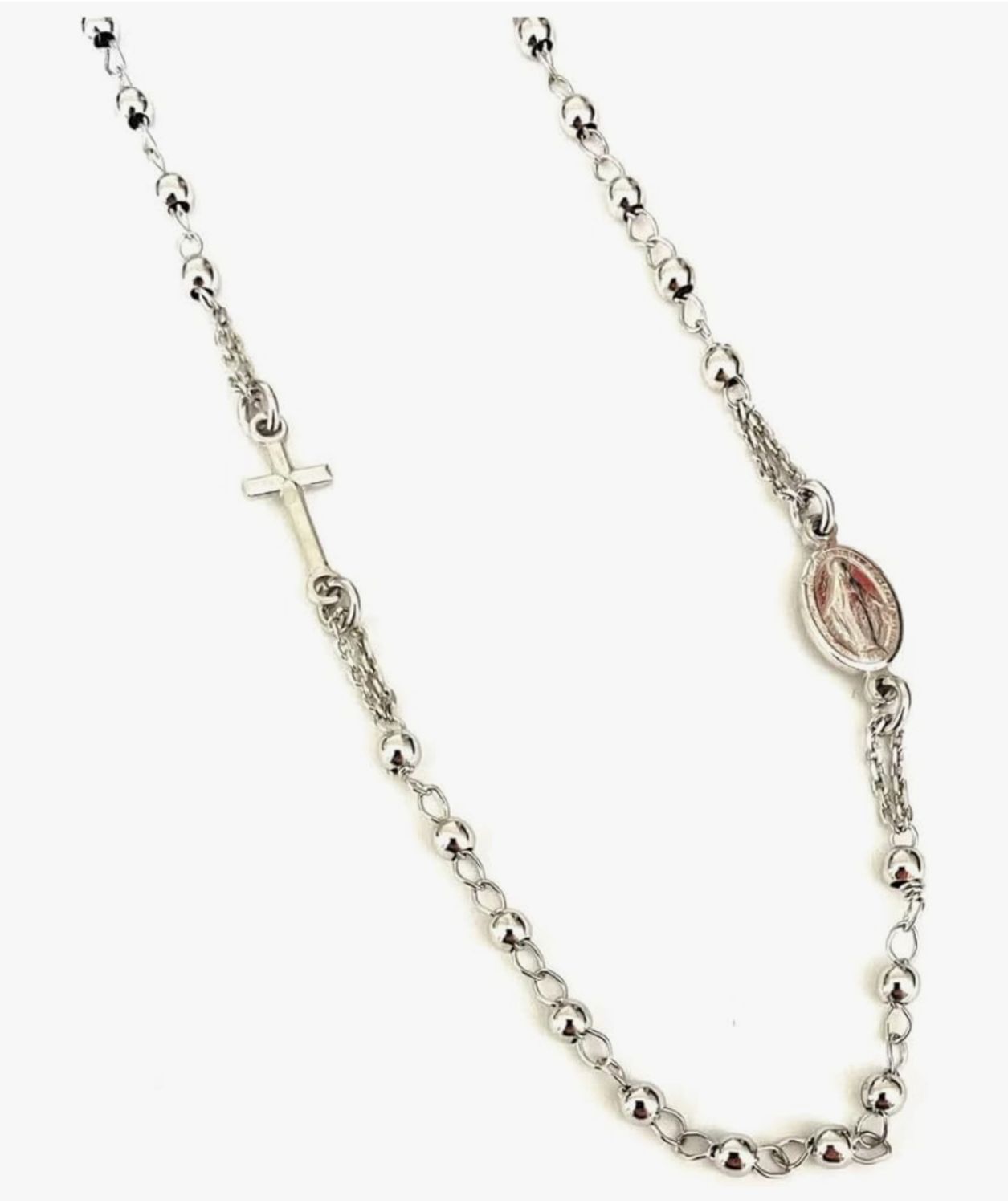 Rosario girocollo 3 mm argento 925