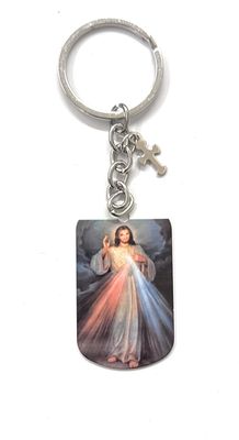 Portachiavi acciaio Gesù a colore