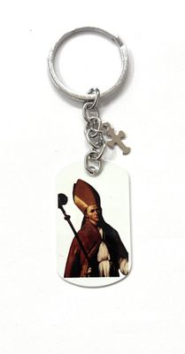 Portachiavi acciaio San Gennaro a colore