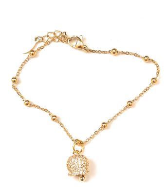Bracciale dorato Campanella acciaio regolabile Bracciale dorato Campanella acciaio regolabile
