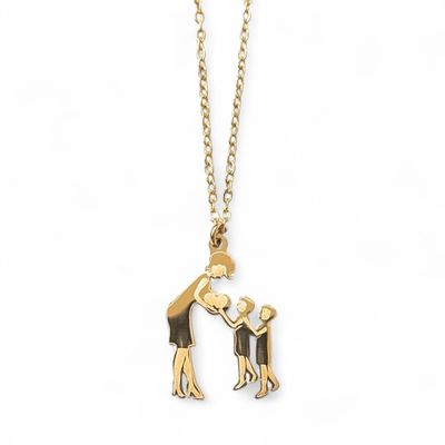 Collana Mamma cuore bimbi acciaio