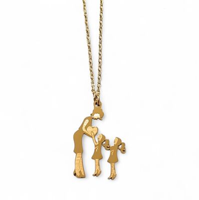 Collana Mamma cuore bimbe acciaio