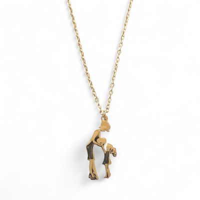 Collana Mamma cuore bimba acciaio