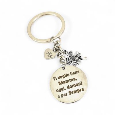 Portachiavi Mamma acciaio idea regalo