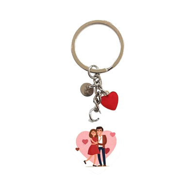 Portachiavi dedica a Colori innamorati incisione acciaio Portachiavi dedica a Colori innamorati incisione acciaio