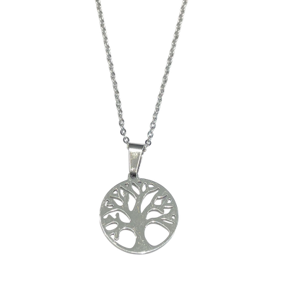 Collana acciaio albero della vita